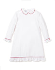 White Red Piping Sophia Nightgown