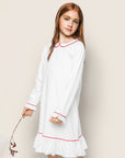 White Red Piping Sophia Nightgown