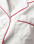 White Red Piping Pajama Set