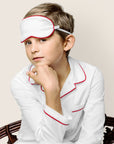 White Red Piping Eye Mask