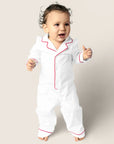 White Red Piping Baby Romper