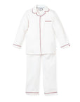 White Red Piping Pajama Set