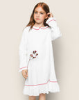White Red Piping Sophia Nightgown