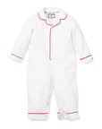 White Red Piping Baby Romper