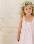 Coral Striped Charlotte Nightgown